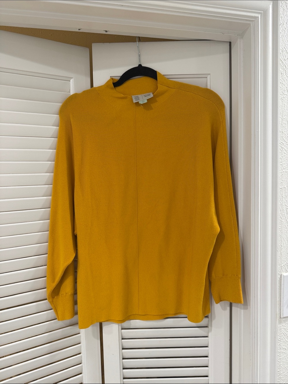 Anthropologie Mustard Mock Neck Sweater